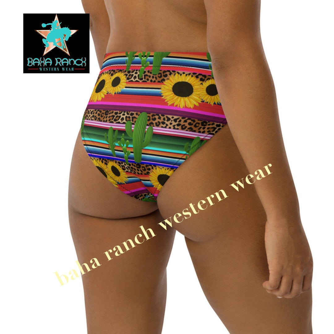 Yeehaw Sunflower Serape Cactus Bikini Bottom - #bkbottom, #swimming, #swimsuit, beach, bikini, bikini bottom, bikini top, cactus, cactus print, serape, serape print, southwest, swim suit - - Baha Ranch Western Wear