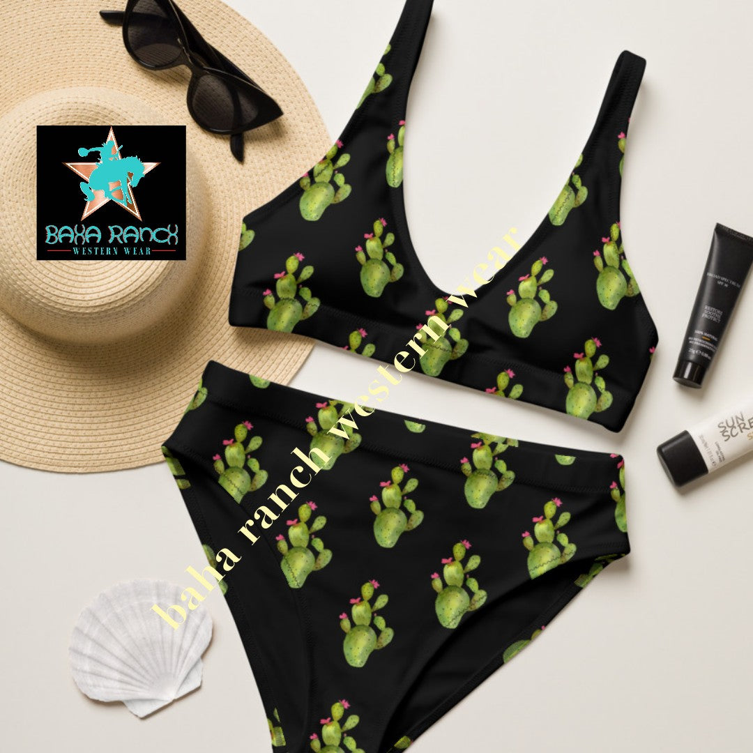 Yeehaw All Over Cactus Bikini L