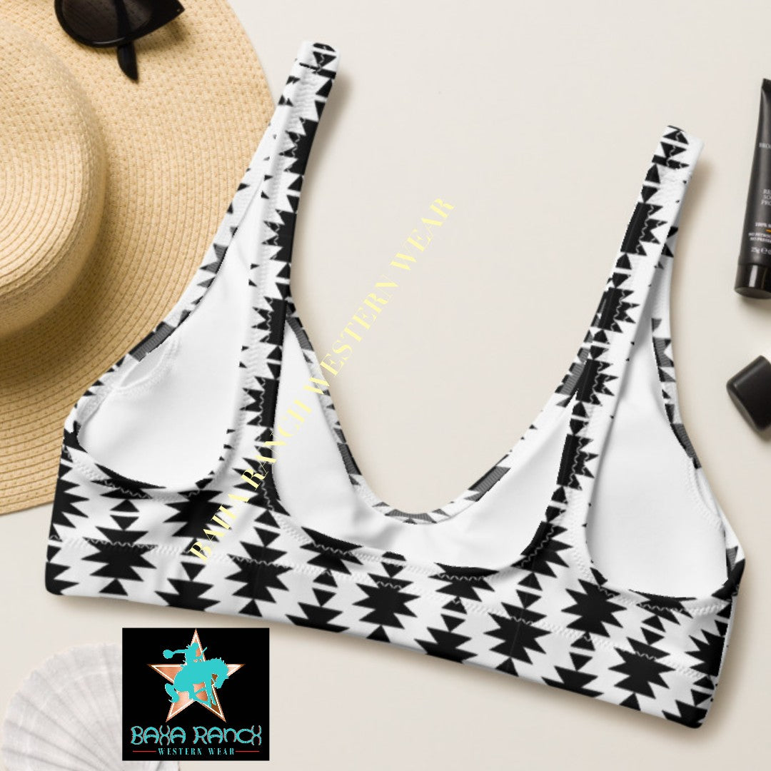 Yeehaw White Aztec Bikini Top - #bktop, #swim, #swimmingsuit, #westernswimsuit, aztec, aztec print, bikini, bikini swim suit, bikini swim wear, cowgirl, southwestern, swim suit, swim suits, swim waer, swim wear, swimming, swimming suit, swimming suits, swimmingsuits, swimsuit, swimsuits, swimwear, western, white sweatshirt - - Baha Ranch Western Wear