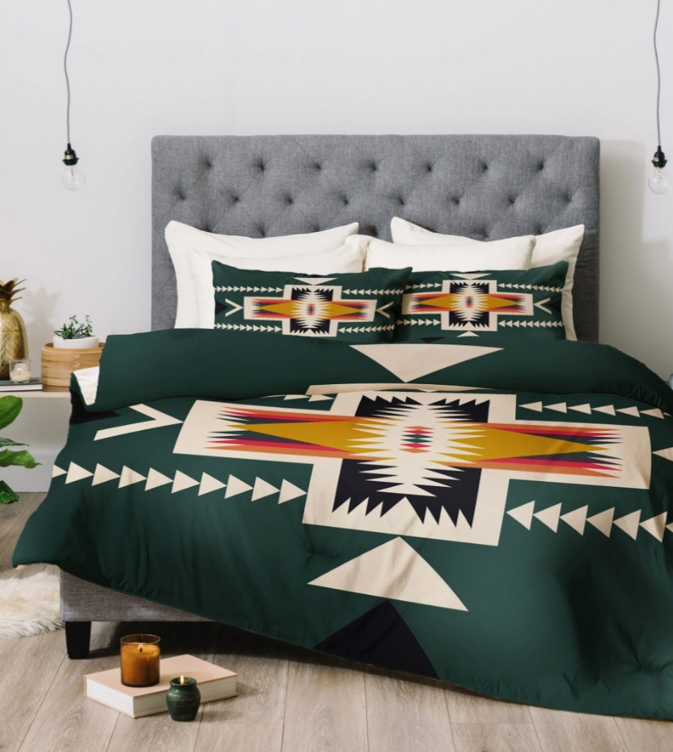 Santa Fe Comforter - aztec, bedding, blanket, comforter, cow, highland, home, pendleton, ranch, southwest, southwestern, western - - Baha Ranch Western Wear