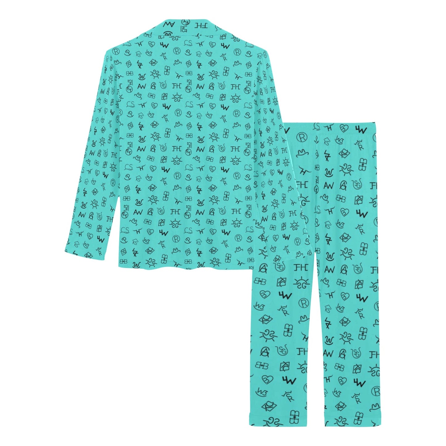 Turquoise Cattle Brands Women's Western Pajama Set