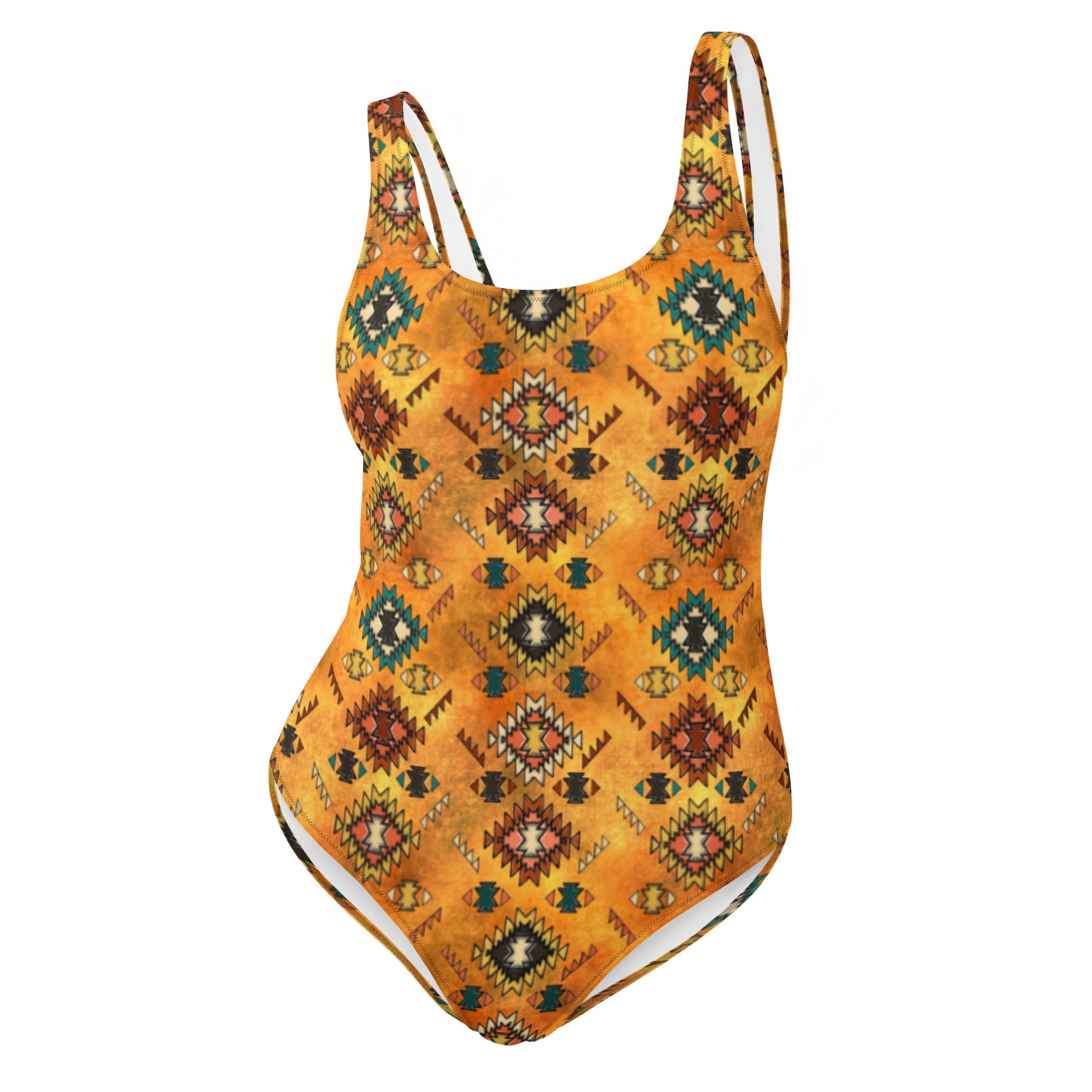 Yeehaw Golden Aztec One-Piece Swimsuit - #onepiece, #op, #swimming, #westernswimsuit, aztec, golden, golden aztec, golden bikini, one piece, swim, swim wera, swimsui, swimsuit, swimsuits, swimsuts, swimwear, western print -  - Baha Ranch Western Wear