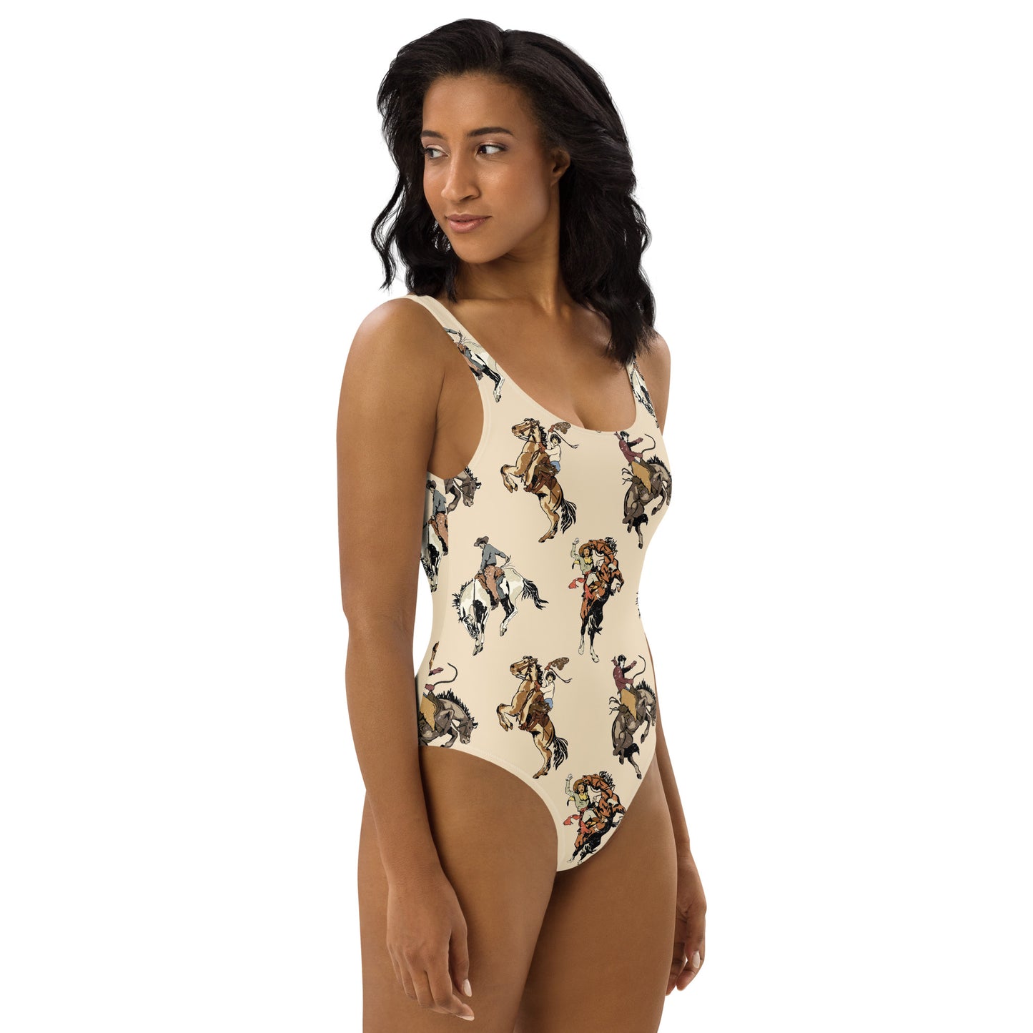 Yeehaw Vintage Cowgirl One-Piece Swimsuit - #op, #swim, #swimming, #swimmingsuit, #swimsuit, #swimsuits, #swimwear, #westernswimsuit, cowgirl, one piece, onepiece, swim suit, swim suits, swim waer, swim wear, swim wera, swimming suit, swimming suits, swimmingsuits, swimsui, swimsuts, swimwaer, vintage, vintage cowgirl, wester, western, western print, yeehaw swimsuit - - Baha Ranch Western Wear