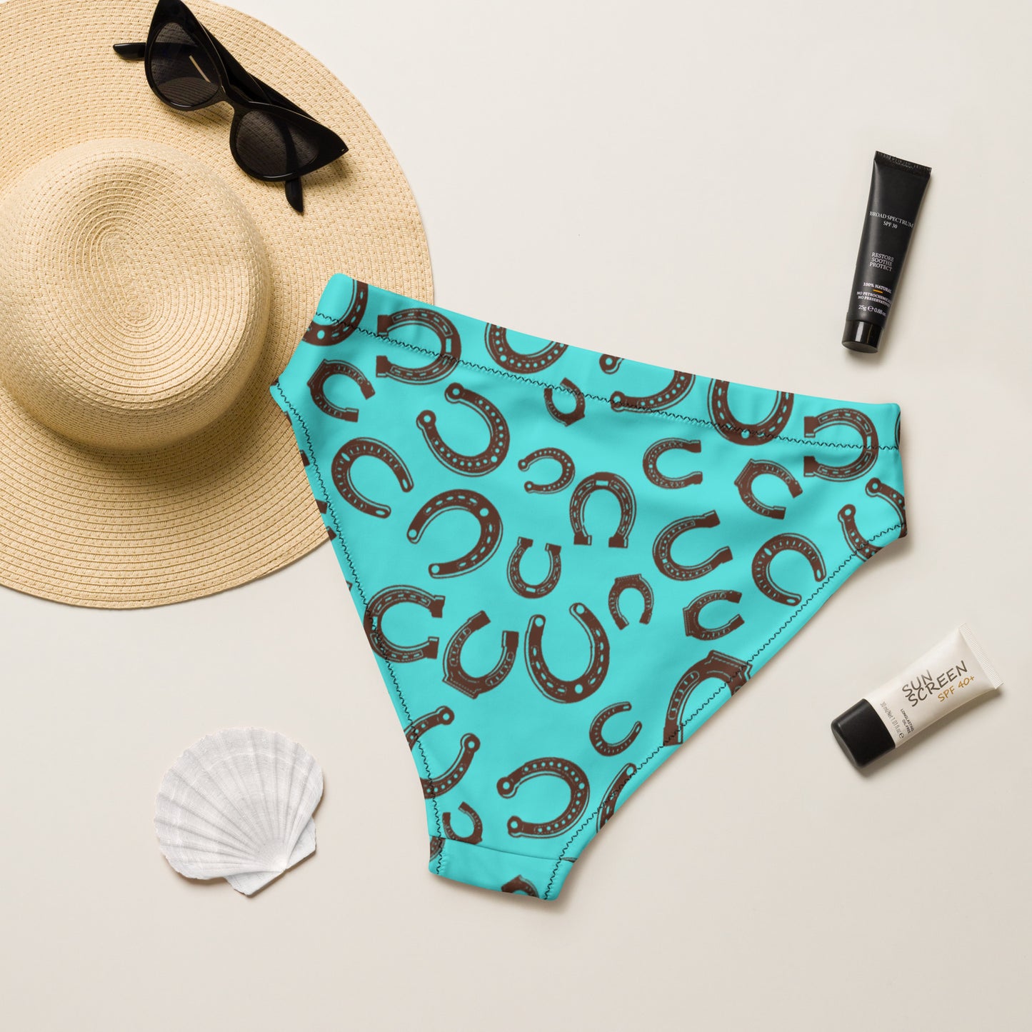 Yeehaw Turquoise Horseshoe Bikini Bottom - #bkbottom, #swim, #swimming, #swimsuits, #westernswimsuit, bikini, bikini swim suit, bikini swim wear, bikini top, boho, horse shoe, horseshoe, swim wera, swimmingsuits, swimsui, swimsuit, swimwear, yeehaw swimsuit - - Baha Ranch Western Wear