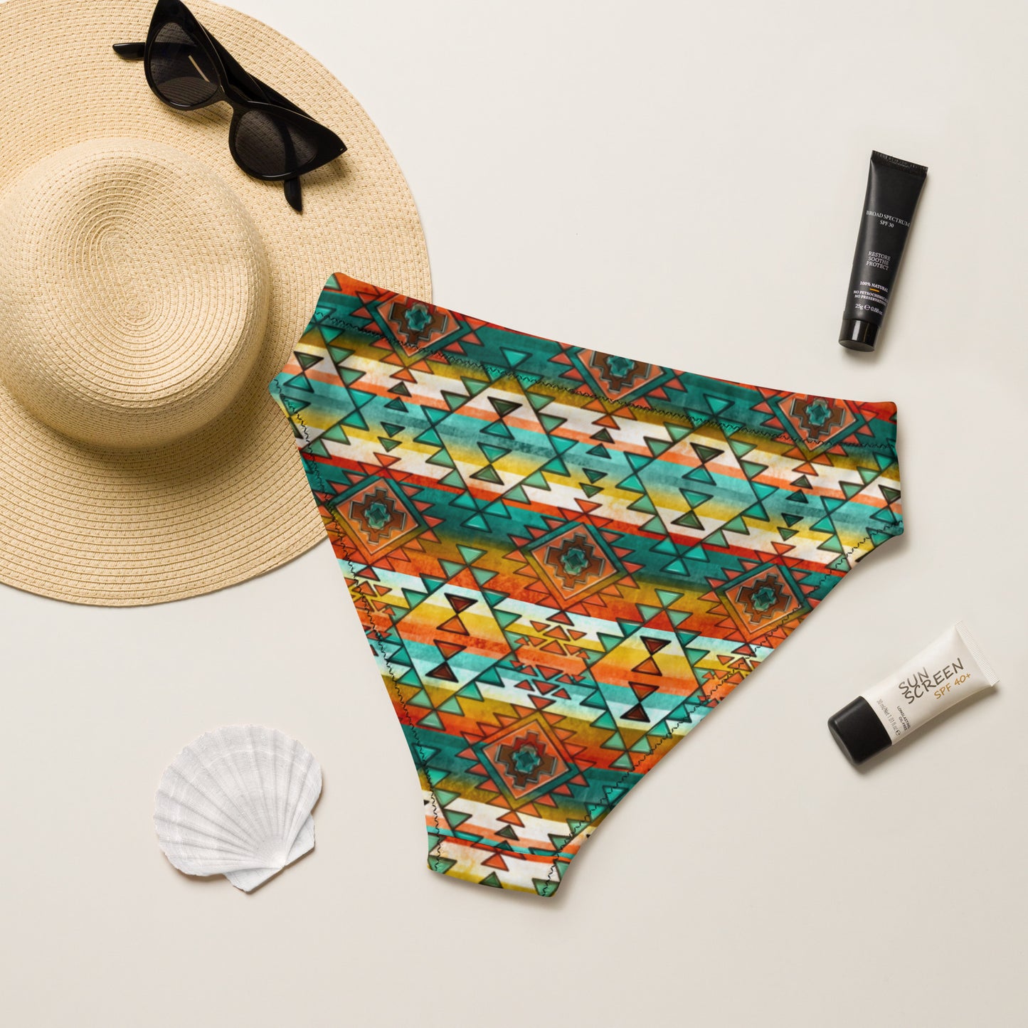 Yeehaw Mustard Aztec Bikini Bottom - #bkbottom, aztec print, beach, bikini, mustard, mustard aztec, swimming, western, yeehaw, yeehaw bikini - Bikini - Baha Ranch Western Wear