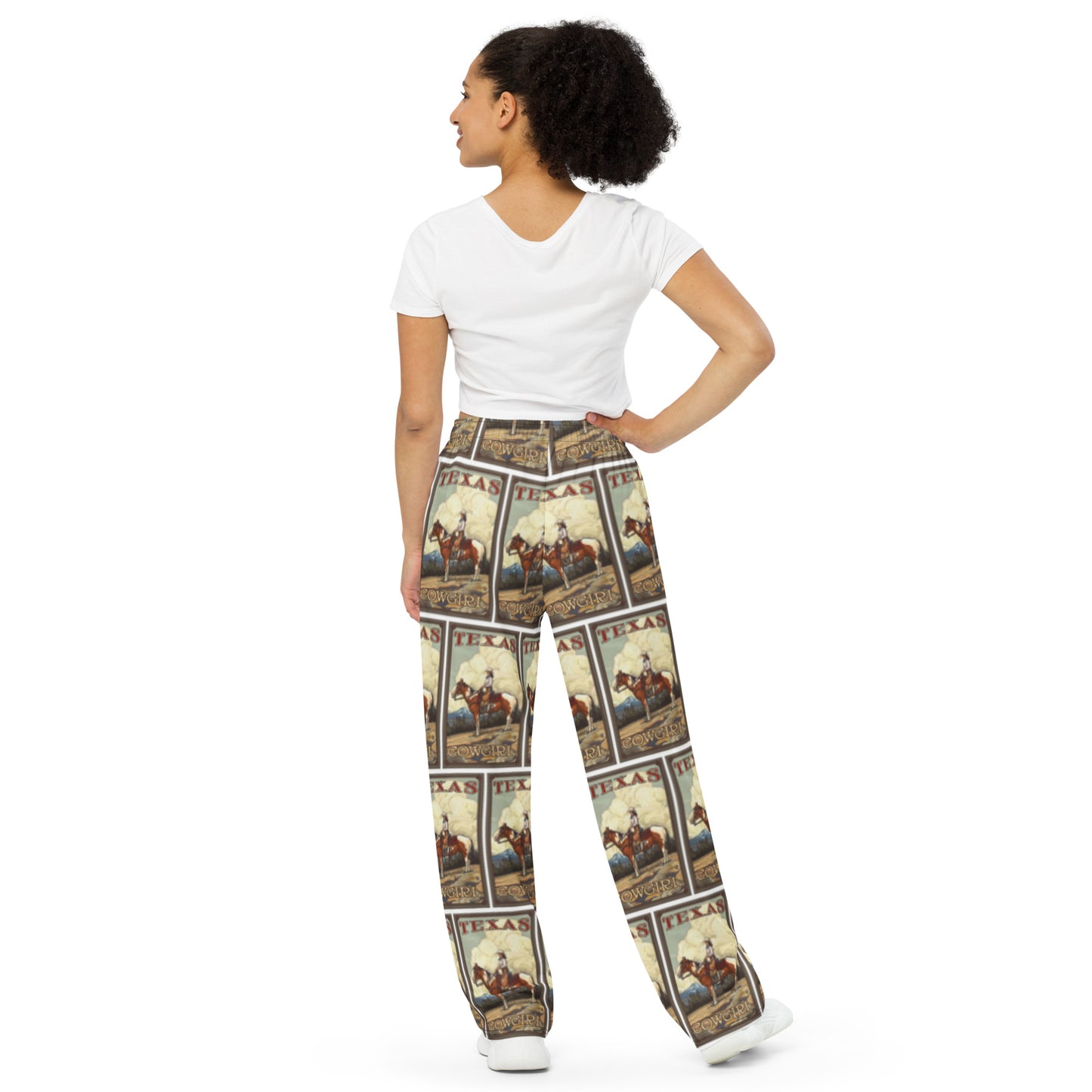 Texas Cowgirl Unisex Wide Leg Pants - cowgirl, lounge, lounge wear, mens, pant, pants, texas, texas cowgirl, unisex, womens - - Baha Ranch Western Wear
