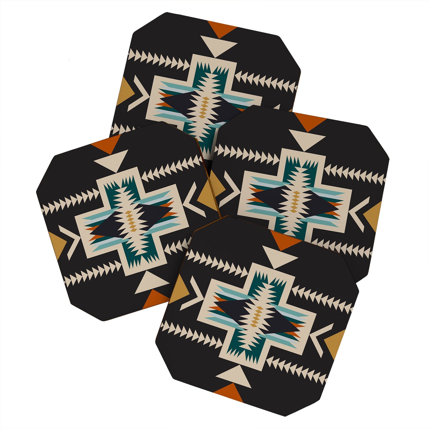 Ruidoso Aztec Coaster Set - Aztec, aztec design, aztec designs, aztec print, aztecc, aztecprint, aztecs, aztex, bar, boards, coaster, coasters, decoration, gift, gift idead, gift ideas, home, home decor, homedecor, photo, photography, ranchhome, rodeohome, rustic, southwest aztec, southwestern, southwesternhome, southwesternhomedecor, turquoise, turquoise aztec, western, western home, western home decor, westernhome, westernhomedecor - - Baha Ranch Western Wear