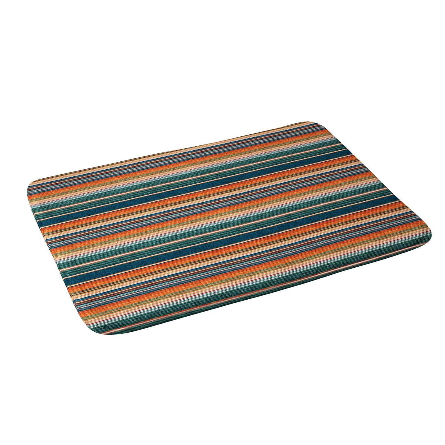 Serape Southwest Stripe Orange Bath Mat - aztec, bathmat, bathroom, bathroomdecor, decor, decoration, desert, desert cactus, desert graphic, desert print, desert scene, home, kitchen, mat, matt, serape, serape design, serape print, serape style, southwestern - - Baha Ranch Western Wear