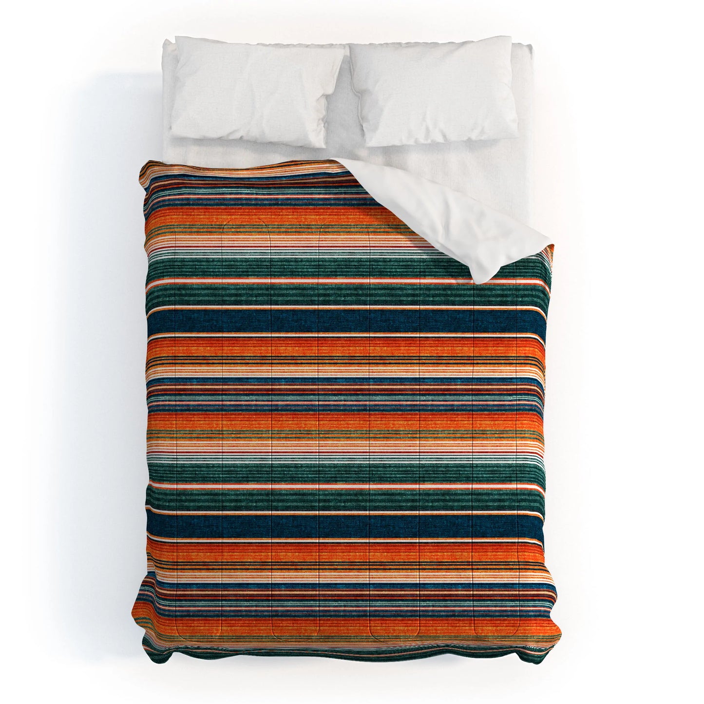 Serape Southwestern Stripe Orange Comforter - aztec, bedding, beddinng, bedspread, blanket, bullhead, comforter, cover, cowgirl, cowgirl style, cowgirlstyle, decor, duvet, home decor, homedecor, ranch, serape, southwestern, western, western bedding, western decor, western home decor, westernbedding, westerndecor, westernhomedecor - - Baha Ranch Western Wear