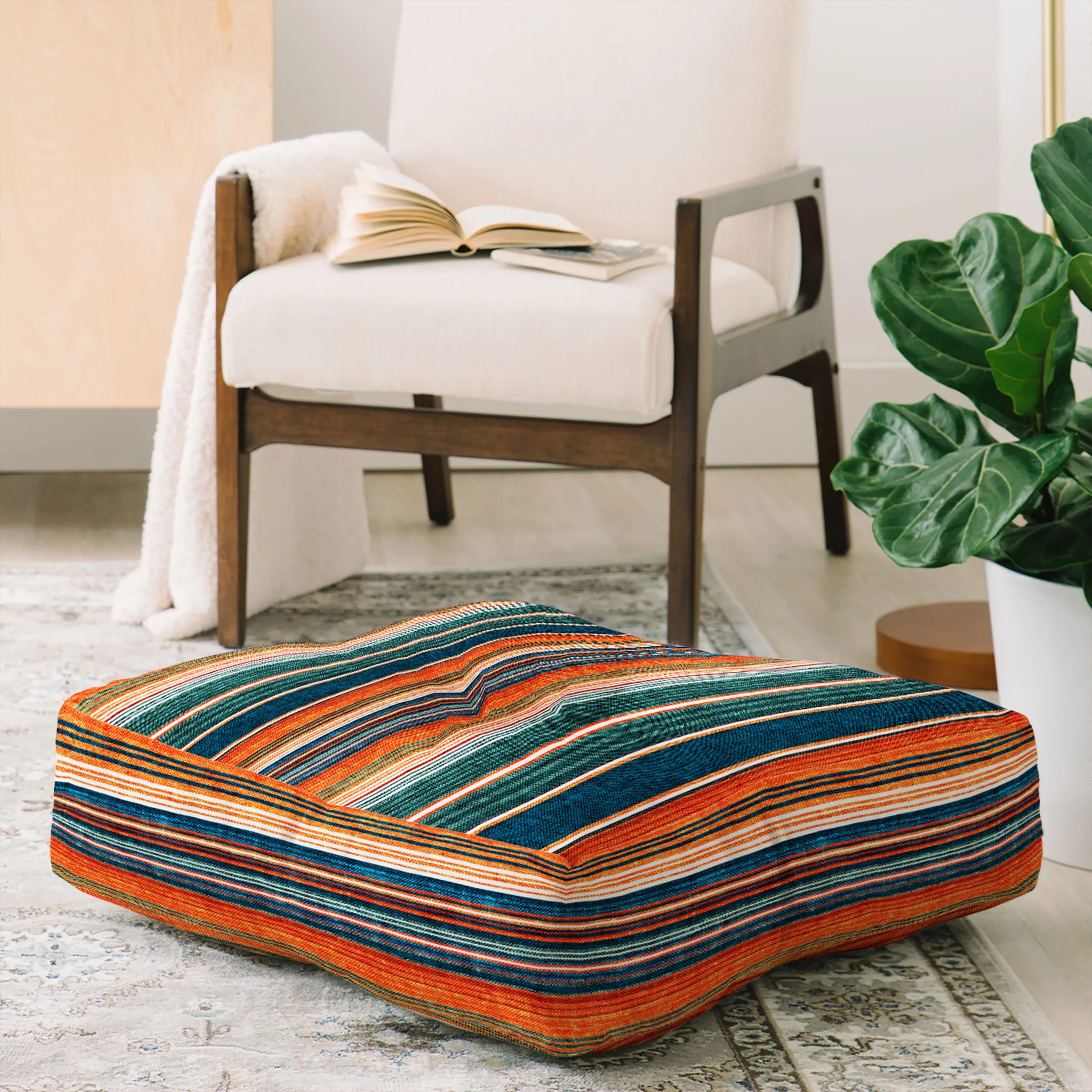 Orange floor pillow best sale