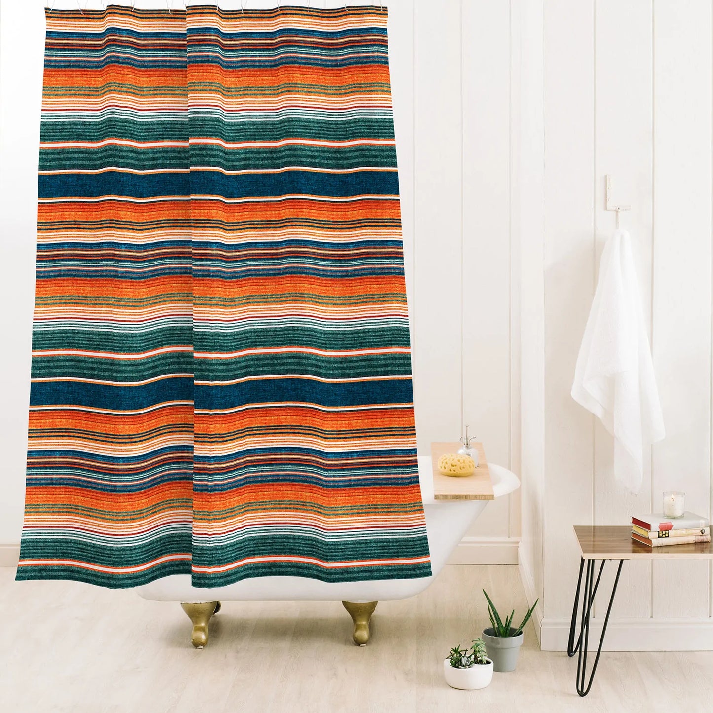 Serape Southwestern Stripe Orange Shower Curtain - bath, bathroom, bathroom decor, bathroomdecor, bull skulls, cow, cowboy, cowgirl, cowgirl style, curtain, decor, desert, desertgirl, home, home decor, ranch, shower, shower curtains, shower curtians, southwestern, steerskull, western, western decor, western home decor, westernbath, westerndecor, westernhomedecor, westernshowercurtain, westernskull - - Baha Ranch Western Wear