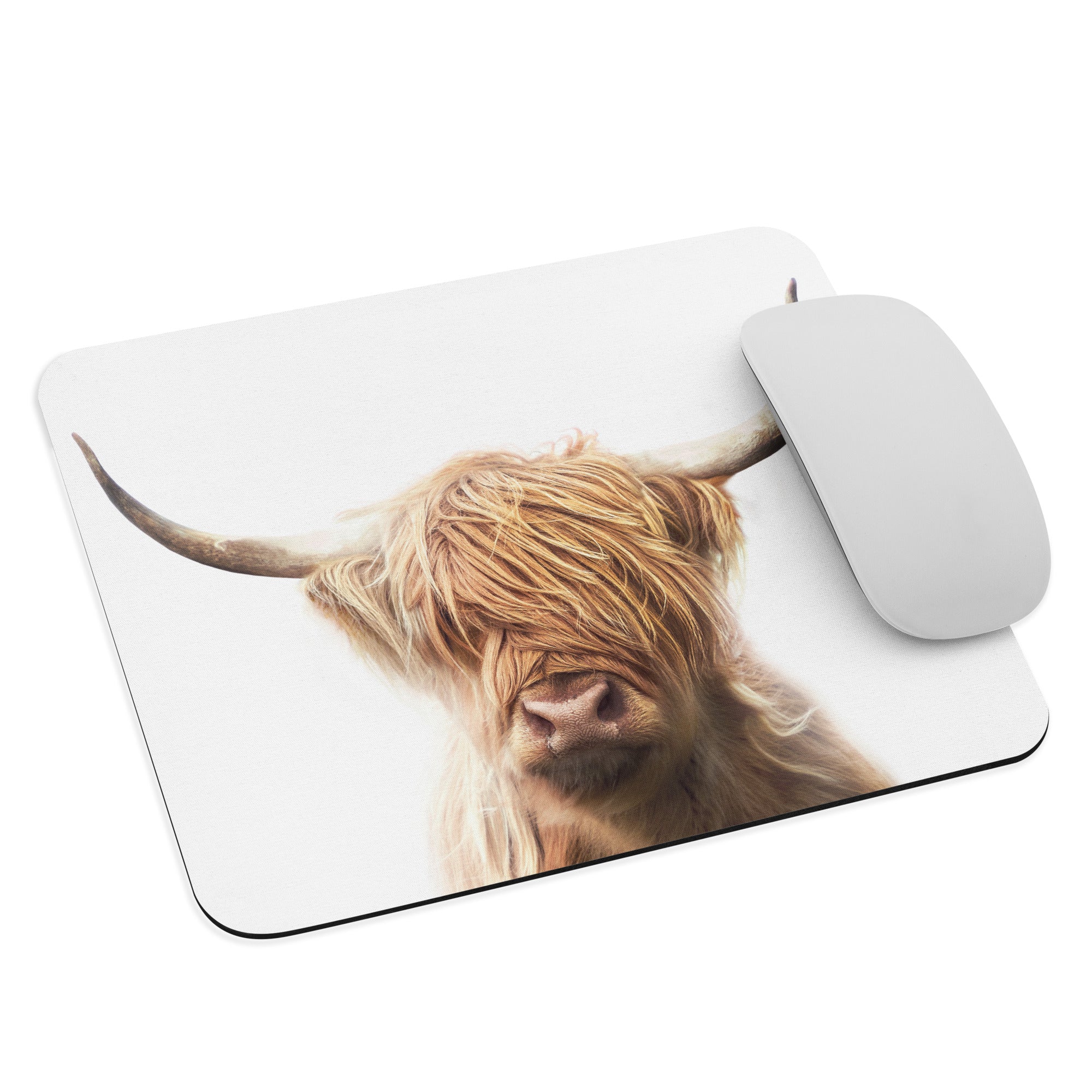 Highland Cow Bouquet Square Mousepad