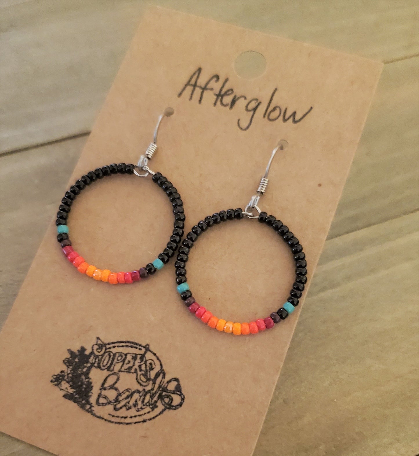 Afterglow Large Hoop Earrings Choice of Size - beaded, beads, earrings, hoop, hoops, jewelry, native, southwestern - - Baha Ranch Western Wear