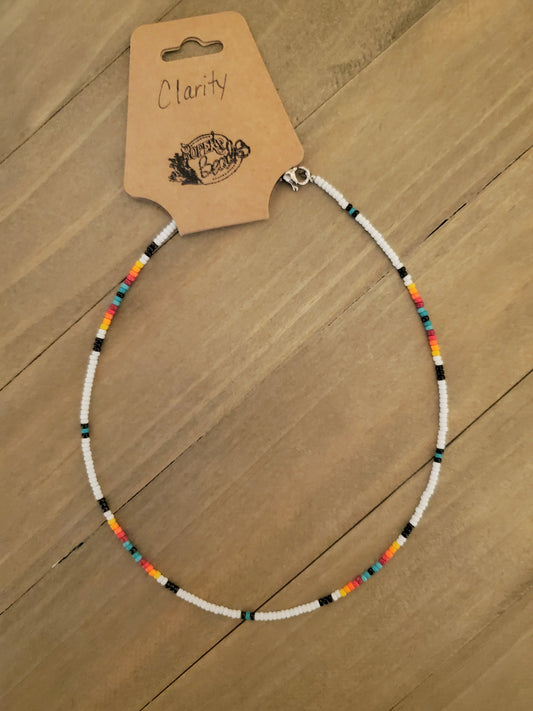 Clarity Necklace - beaded, beads, choker, hoops, jewelry, native, necklace, southwestern, southwestern jewelry, southwestern necklace -  - Baha Ranch Western Wear