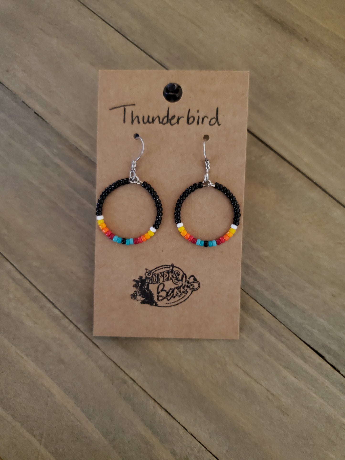 Thunderbird Hoop Earrings Choice of Sizes - artisan, artisan crafted, artisancrafted, beaded, beads, earrings, hoop, hoops, jewelry, native, southwestern, usa artisan, usa artisans, usa artist, usaartisan, usaartist, usartisan - - Baha Ranch Western Wear