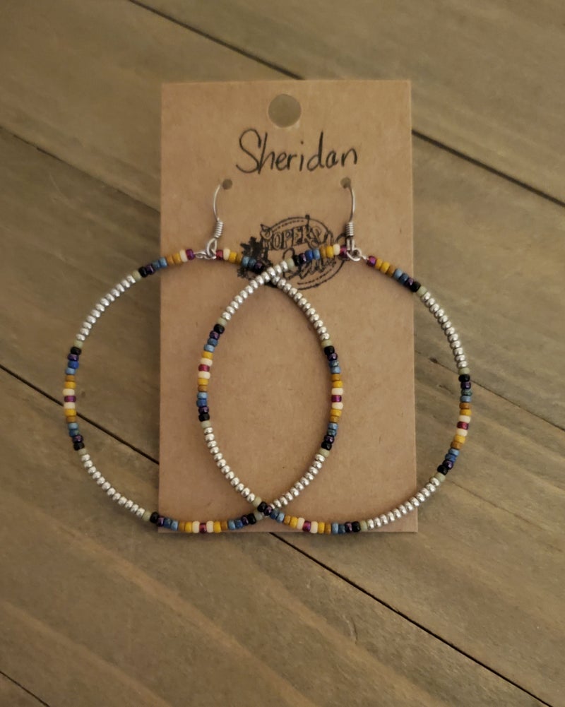 Sheridan Hoop Earrings - beaded, beads, earrings, hoop, hoops, jewelry, native, southwestern - - Baha Ranch Western Wear