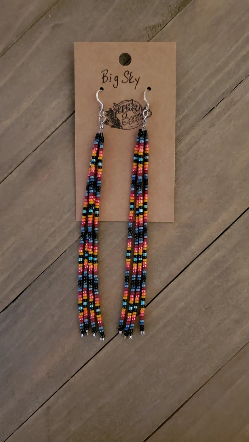 Big Sky Fringe Earrings Baha Ranch Western Wear