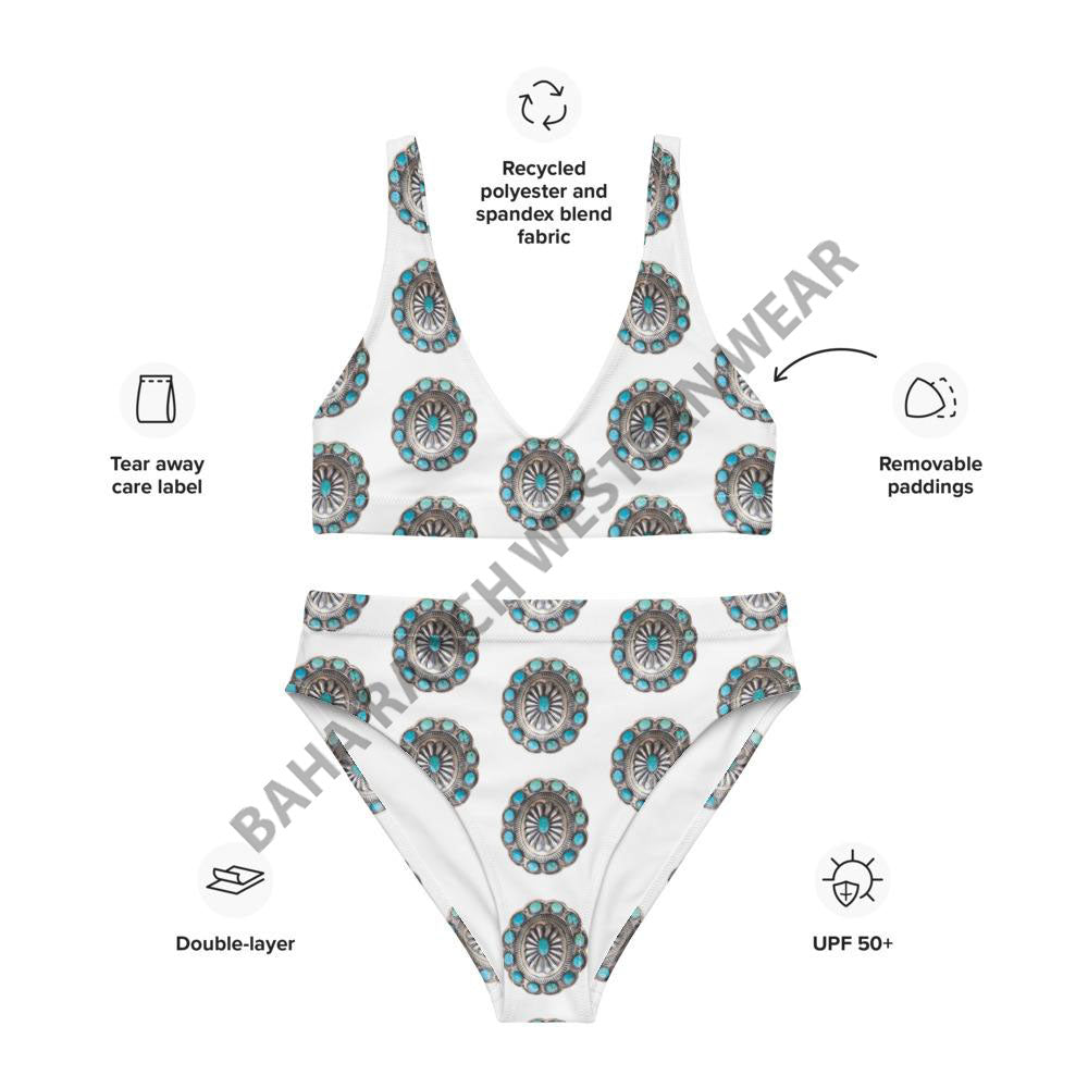 Yeehaw Baha Concho Bikini - #bk, #swimsuits, baha, baha concho, baha ranch, bikini, bikini suit, bikini swim suit, bikini swim wear, concho, concho swim suit, high rise fit, high waisted, high waisted bikini, squash, squash blossom, swim suit, swim suits, swim wear, swimming, swimming suits, swimmingsuits, swimsuit, turquoise, turquoise naja - - Baha Ranch Western Wear