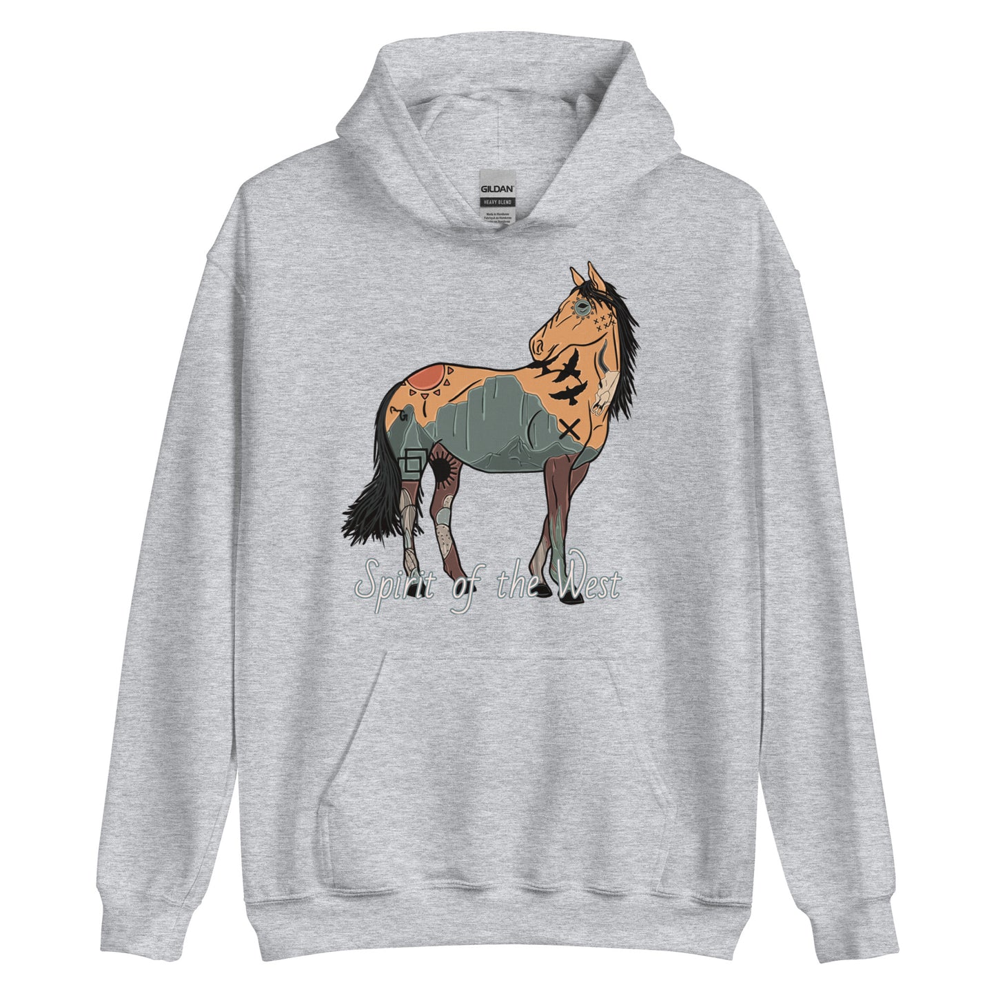 Spirit of The West Unisex Hoodie - hoodie, horse, southwest, spirit, spirit of the west, unisex, unisex hoodie - - Baha Ranch Western Wear