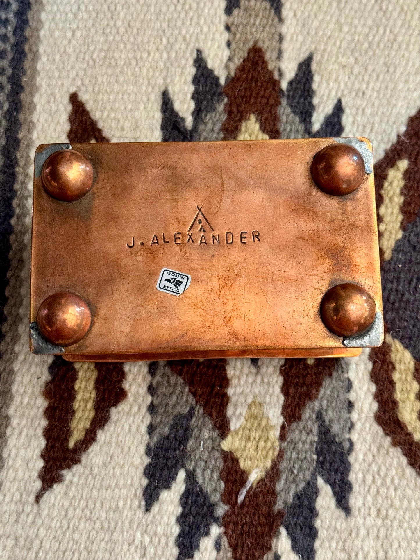 Handmade German Silver and Copper Trinket Box
