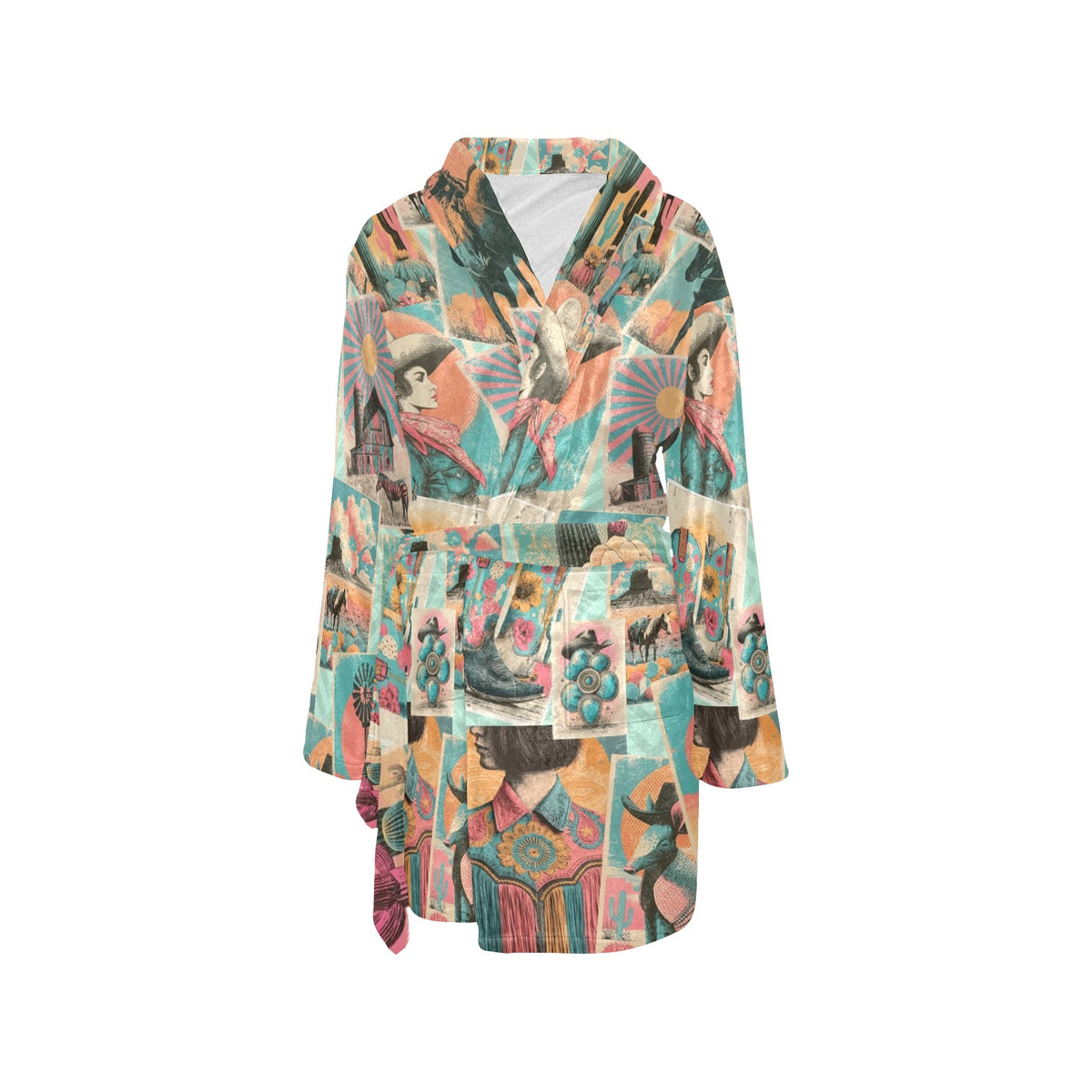 Baha Ranch Honky Tonk Kitsch Desert Vibes Minky Fleece Robe