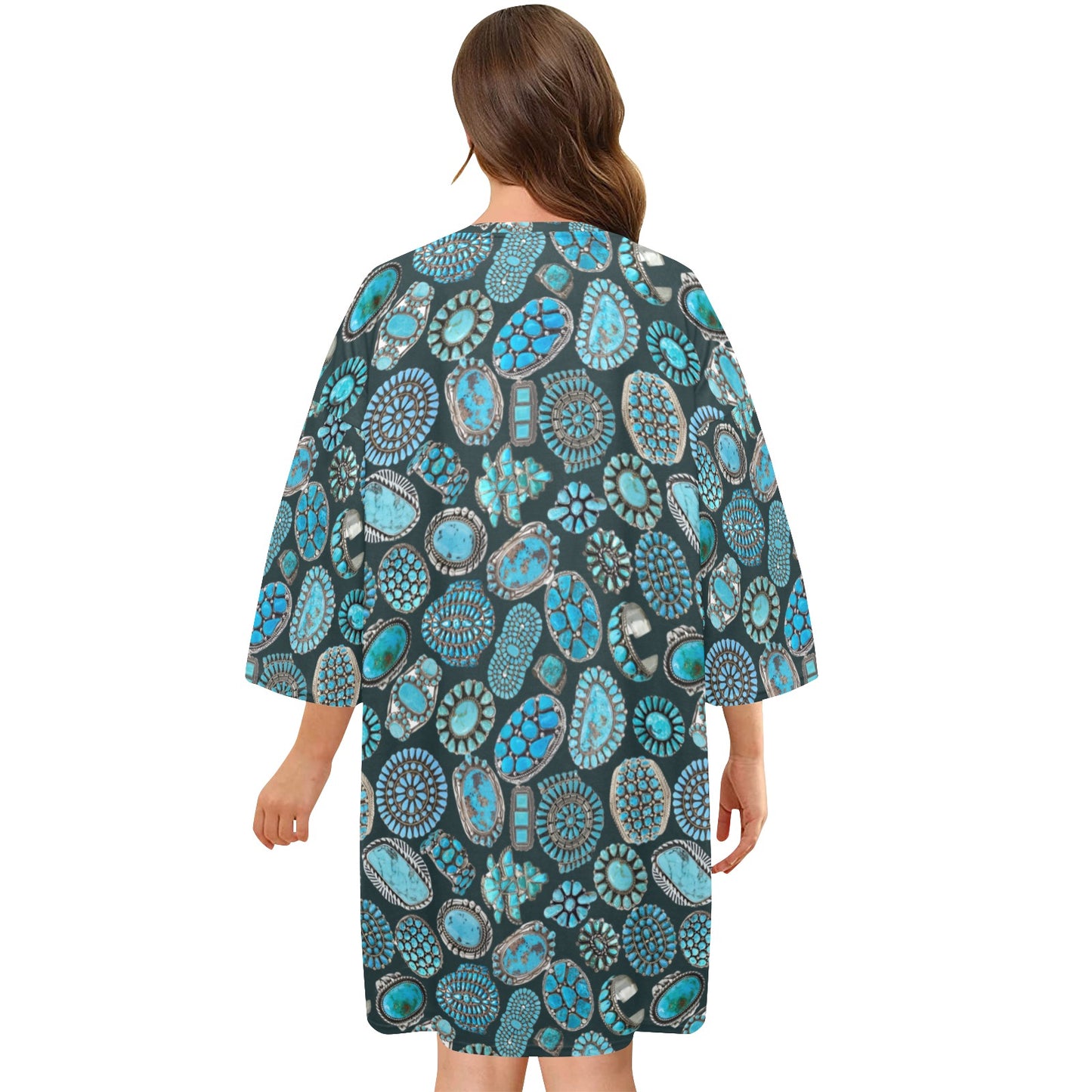 Baha Ranch Turquoise Crazy Concho Oversized Sleepshirt