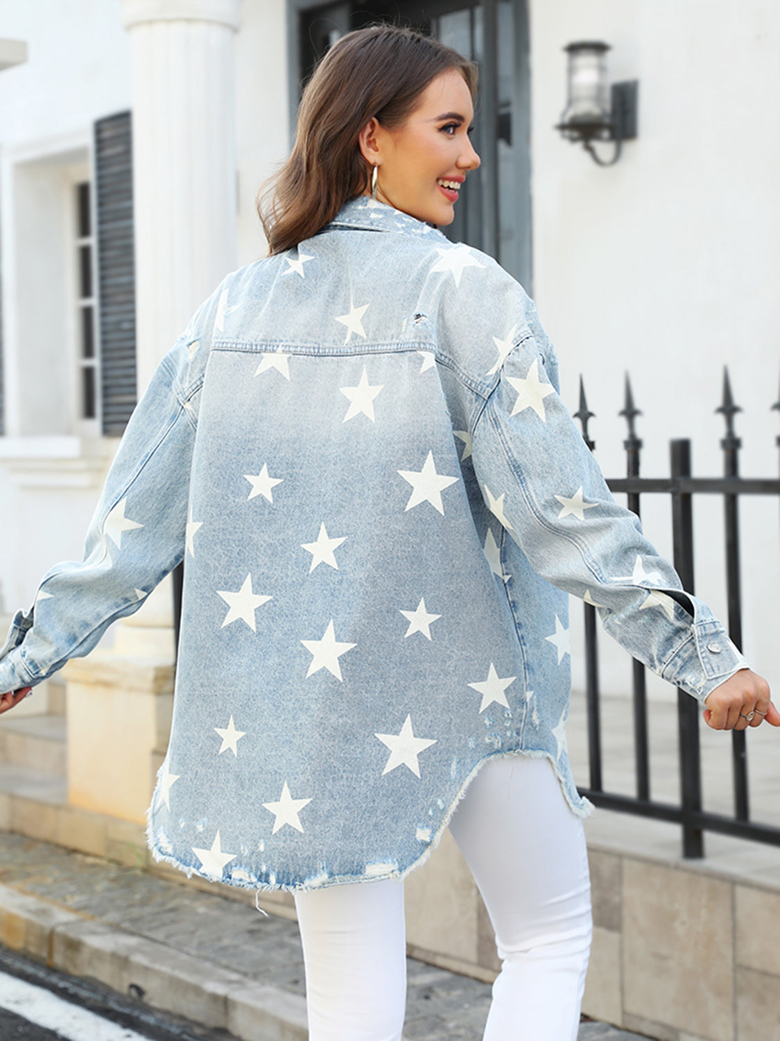 Star Denim Jacket with Pockets choice of colors