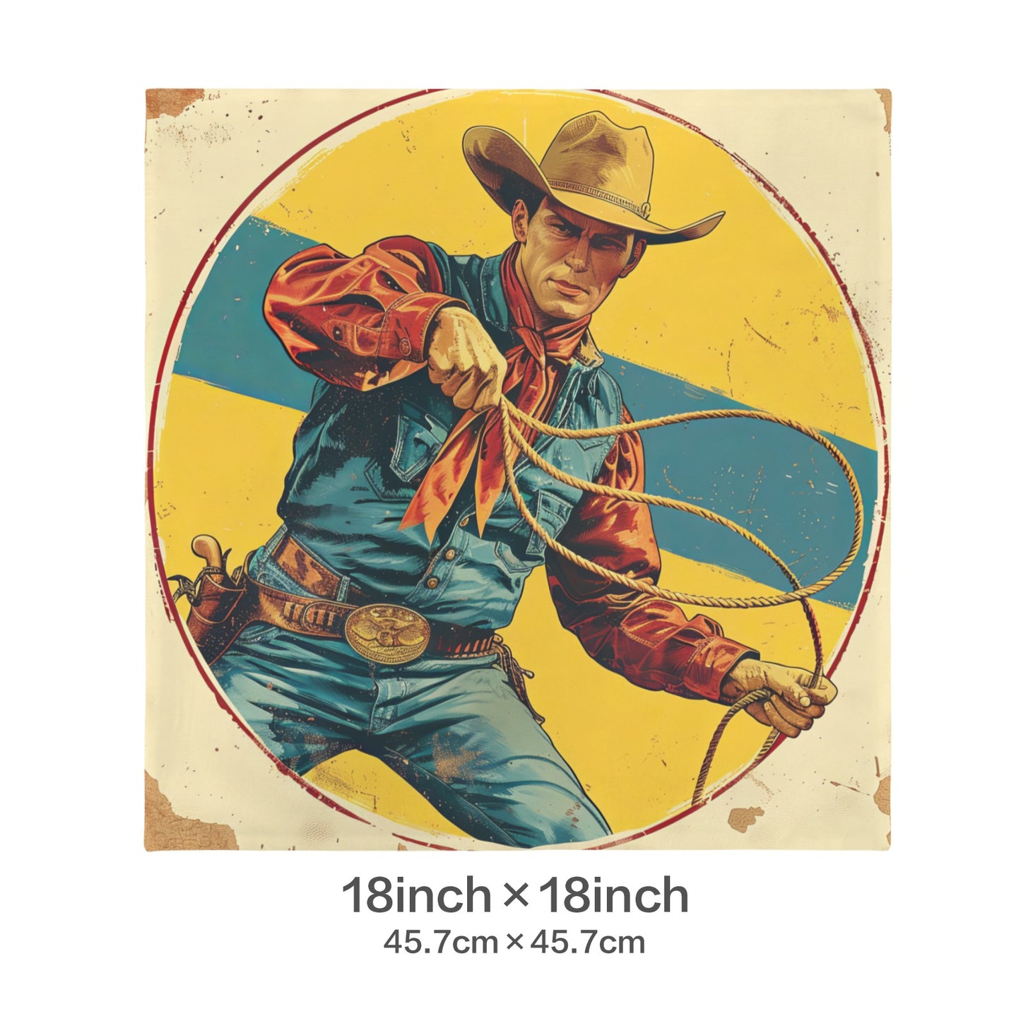 Baha Ranch Rodeo Cowboy Velvety Soft Pillow Case Made in America