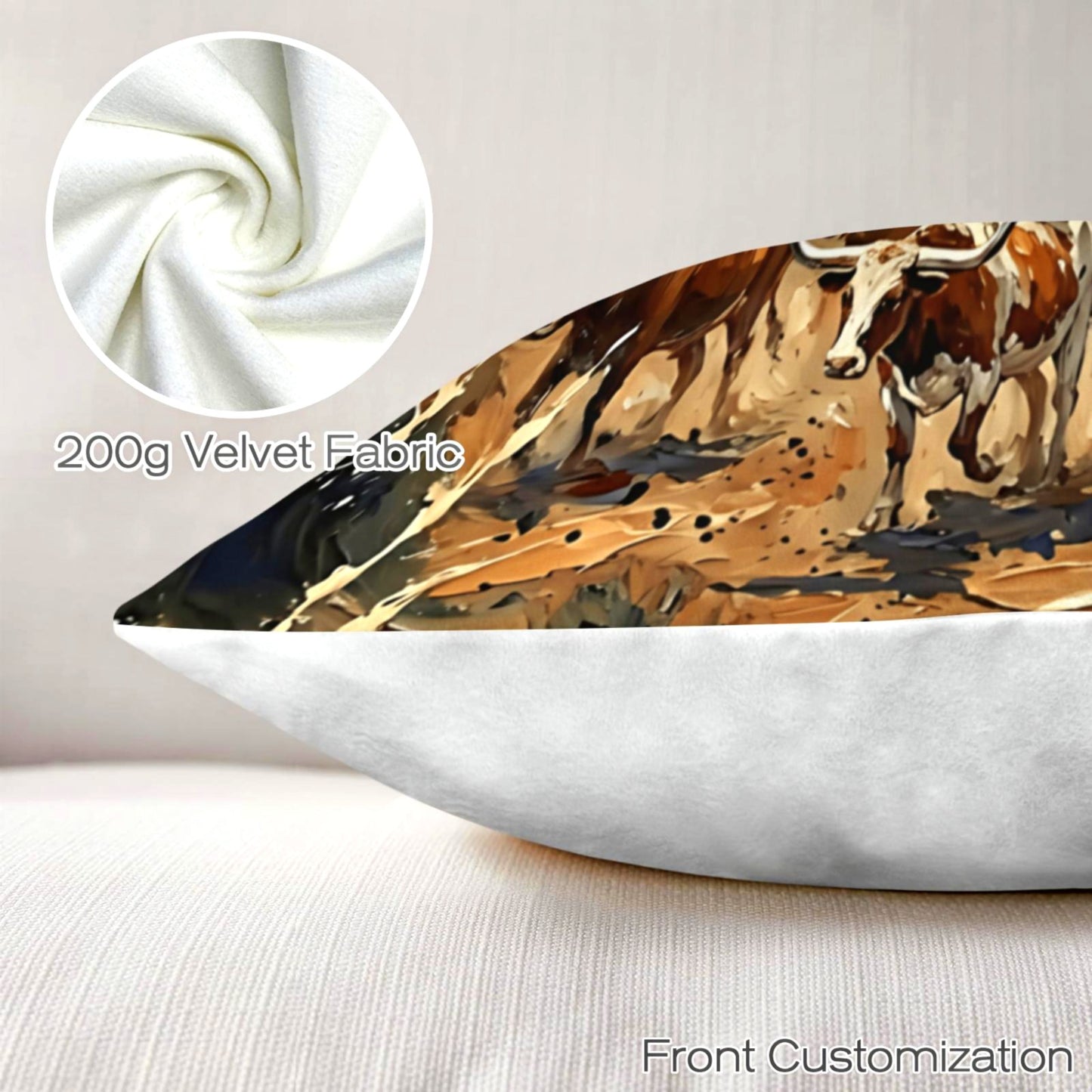 Baha Ranch Cattle Rancher Velvety Soft Pillow Case Made in America