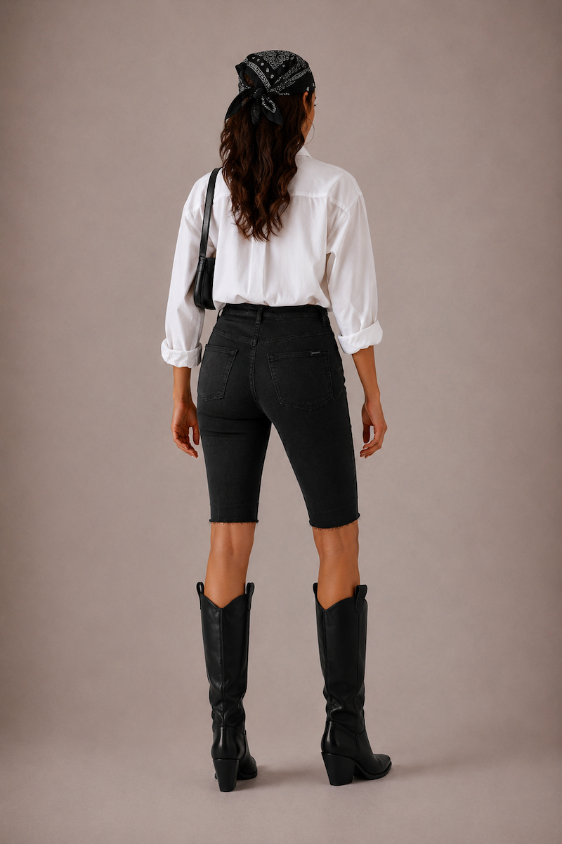 GJG Rodeo Capri Short in Black