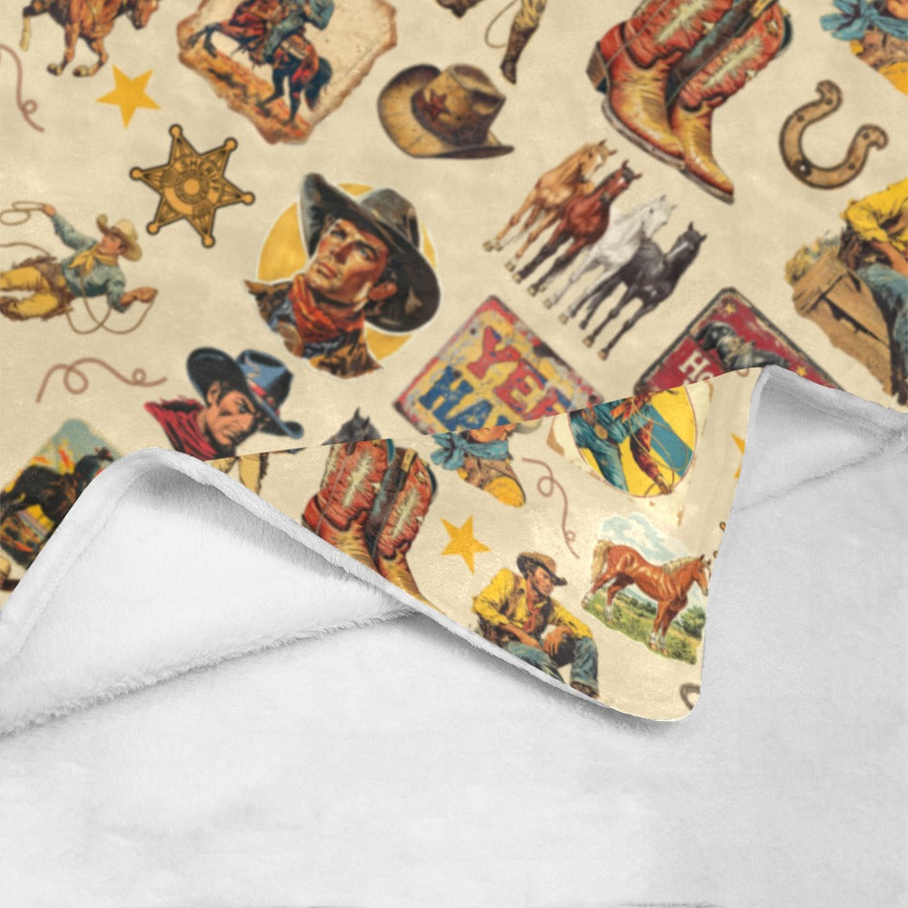 Cowboy Collage Ultra-Soft Micro Fleece Blanket 60" x 80" Made in America