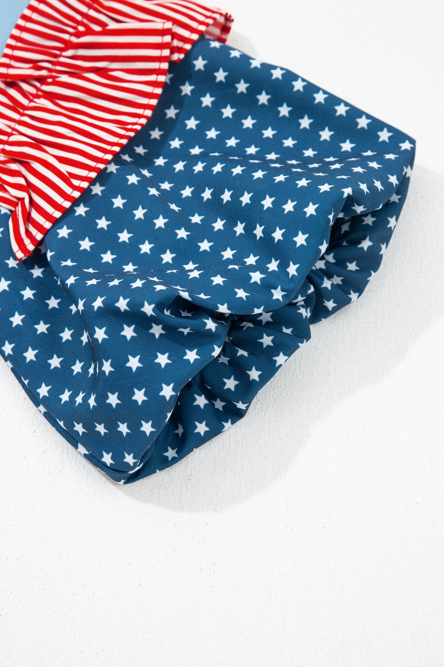 Stars & Stripe Patchwork Short Puff Sleeve Top choice of colors