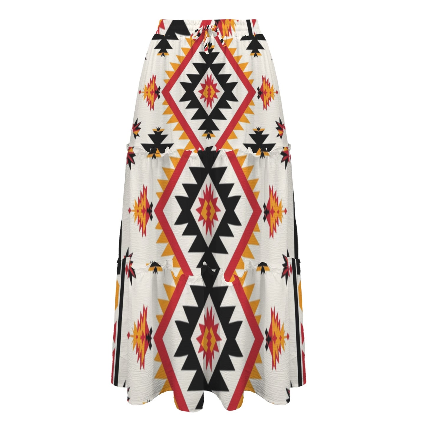 Baha Ranch San Antonio Aztec Tiered Prairie Maxi Skirt