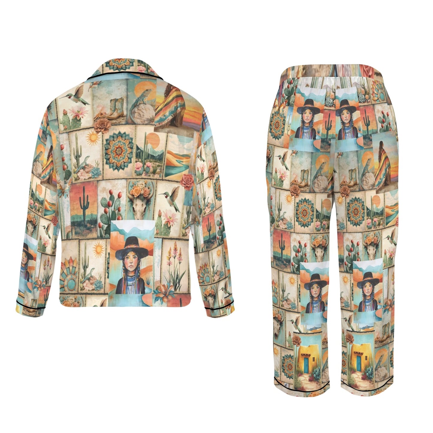 Colores de Mexico Pictures of the Southwest Satin Pajamas