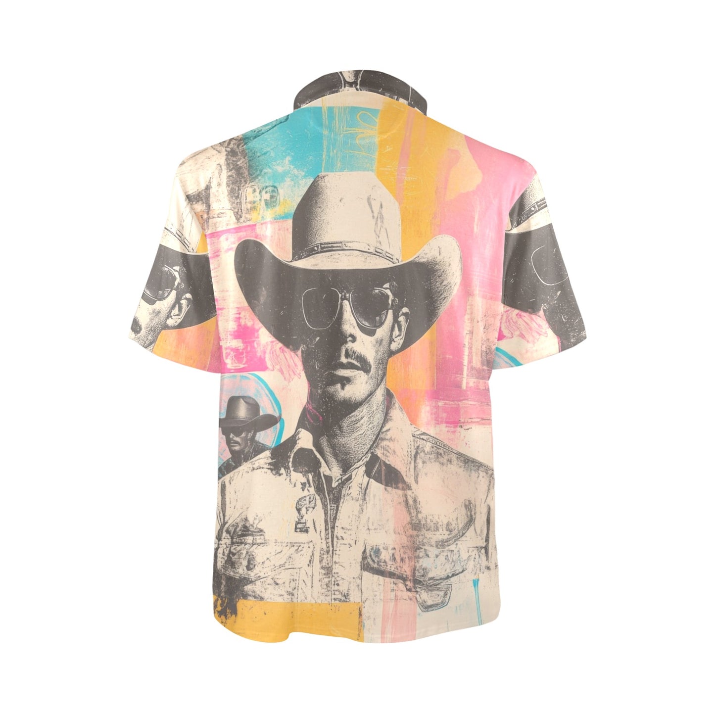 Baha Ranch Retro Pop Western Cool Cowboy Polo Shirt