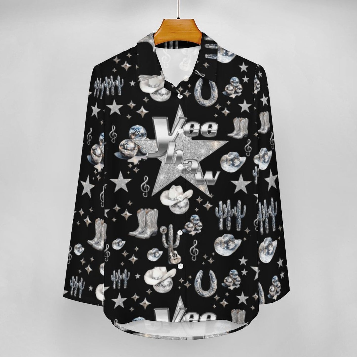 Baha Ranch Rhinestone Cowgirl Long Sleeve Blouse