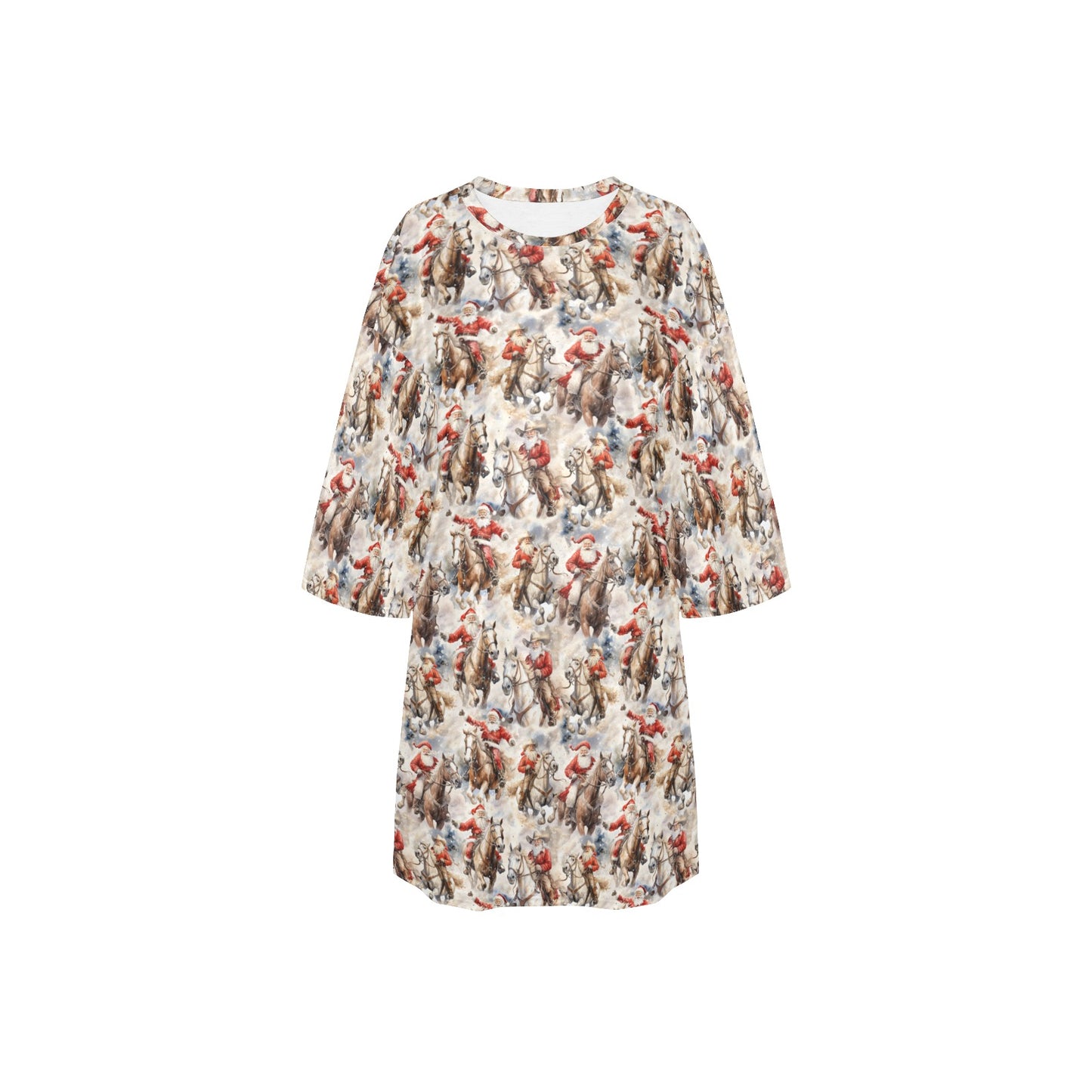 Western Cowboy Santa Women's Oversized Sleep Shirt
