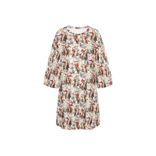 Western Cowboy Santa Women's Oversized Sleep Shirt
