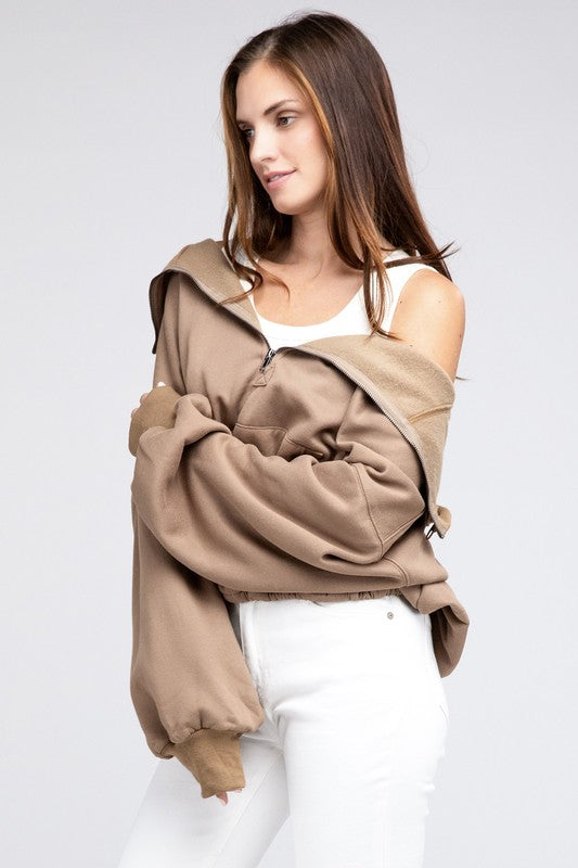 Stitch Detailed Elastic Hem Hoodie choice of colors