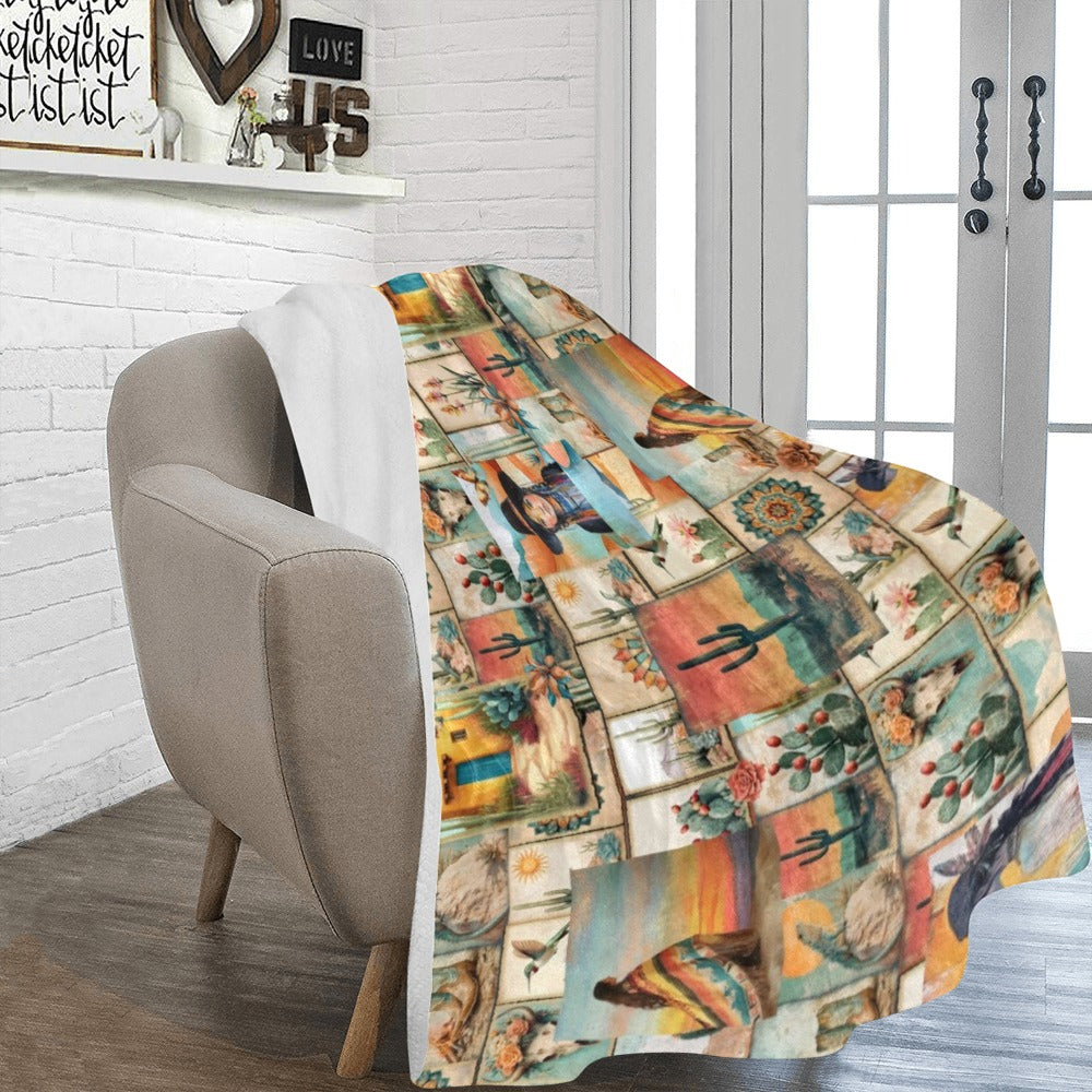 Colores De Mexico Pictures of the Southwest 60" x 80" Throw Blanket Made In America
