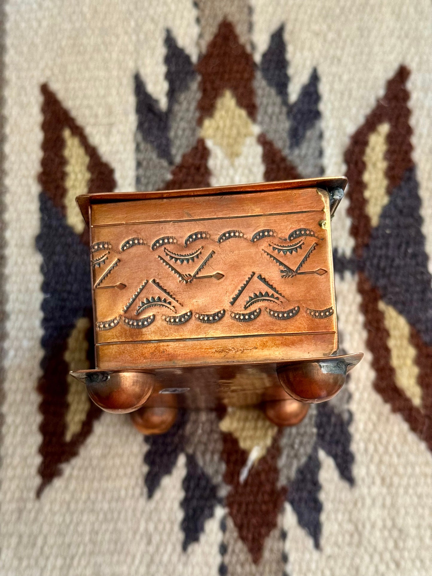 Handmade German Silver and Copper Trinket Box