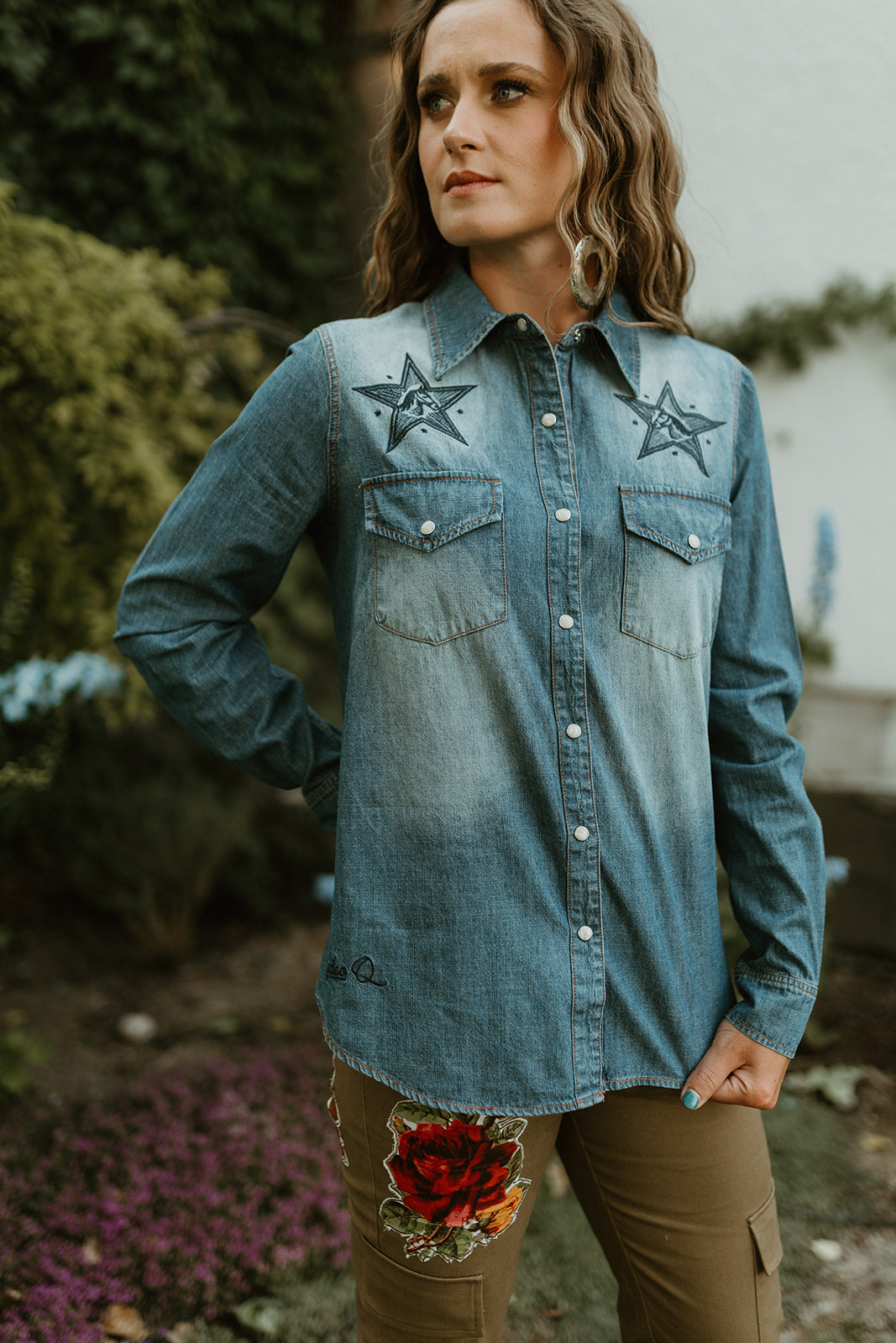 Rodeo Quincy American Mustang Button Up