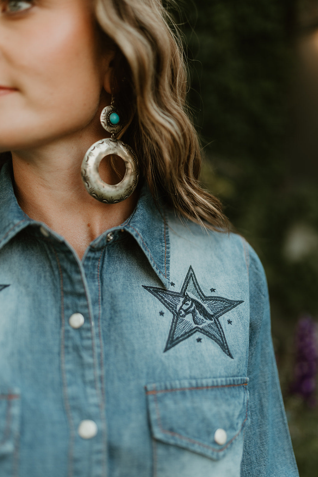 Rodeo Quincy American Mustang Button Up