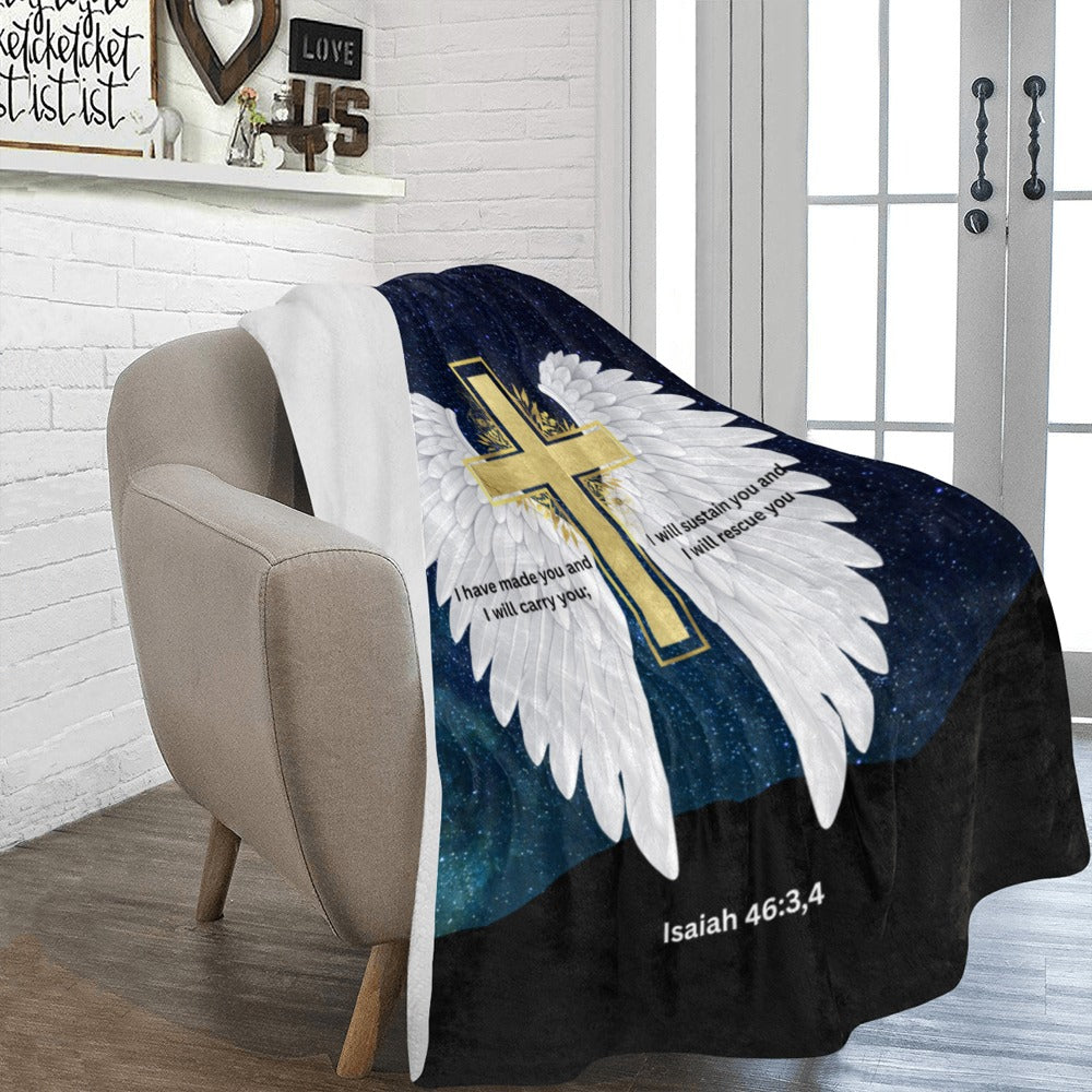 I Will Rescue You Angel Wings Throw Blanket 60" x 80" Made in America