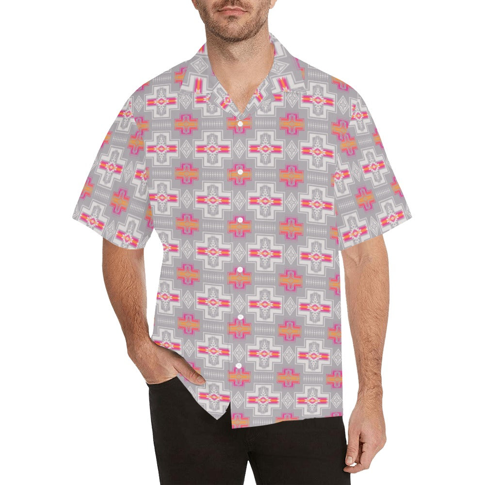 Pink Fire Aztec Men's Camp shirt