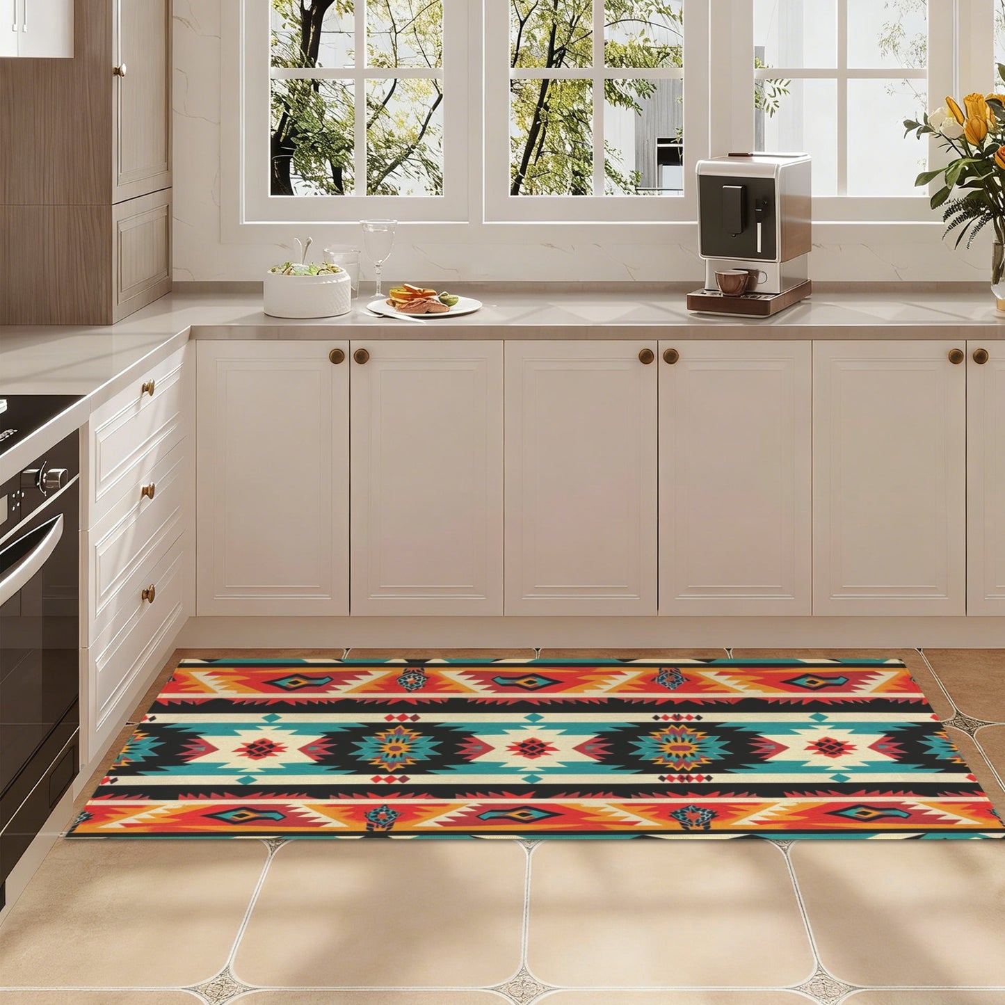 Baha Ranch Southwestern Aztec Indoor Runner Rug  60" x 22" Made in America