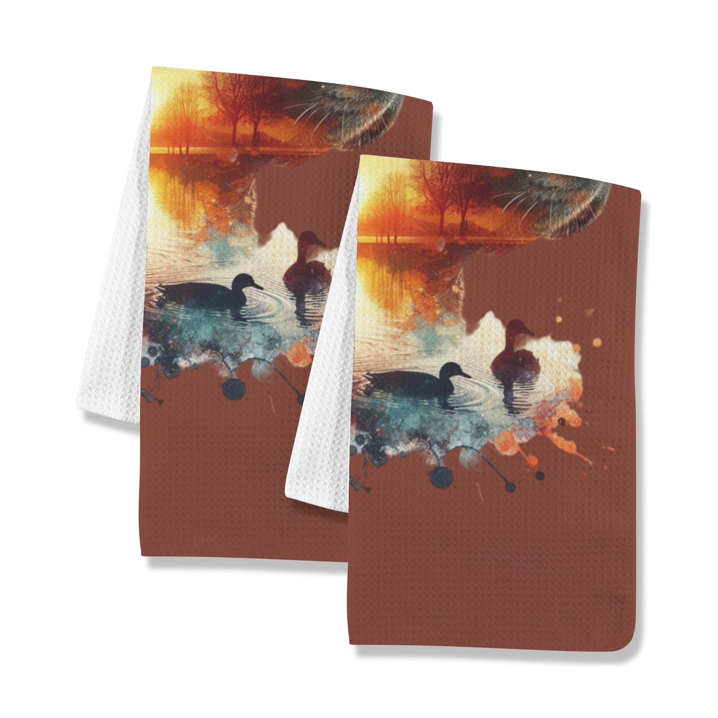 Labrador Retriever Duck Hunting Kitchen Set of 2 Dish Towels Made in America