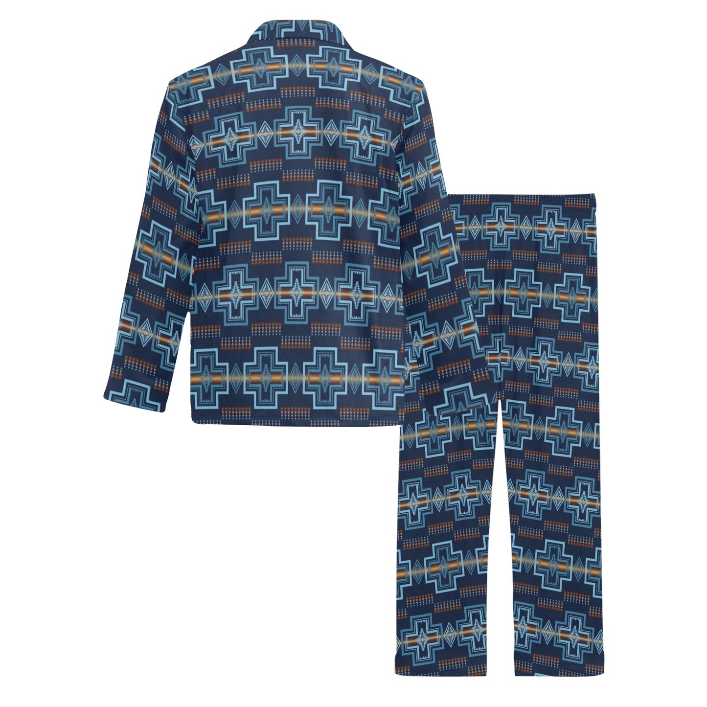 Navy Aztec Men's Western Pajamas