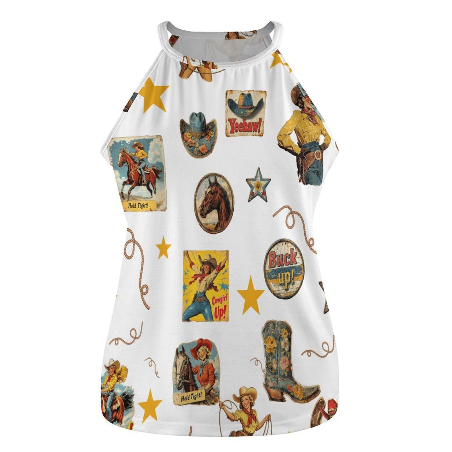 Vintage Cowgirl Collage Western Tank Top