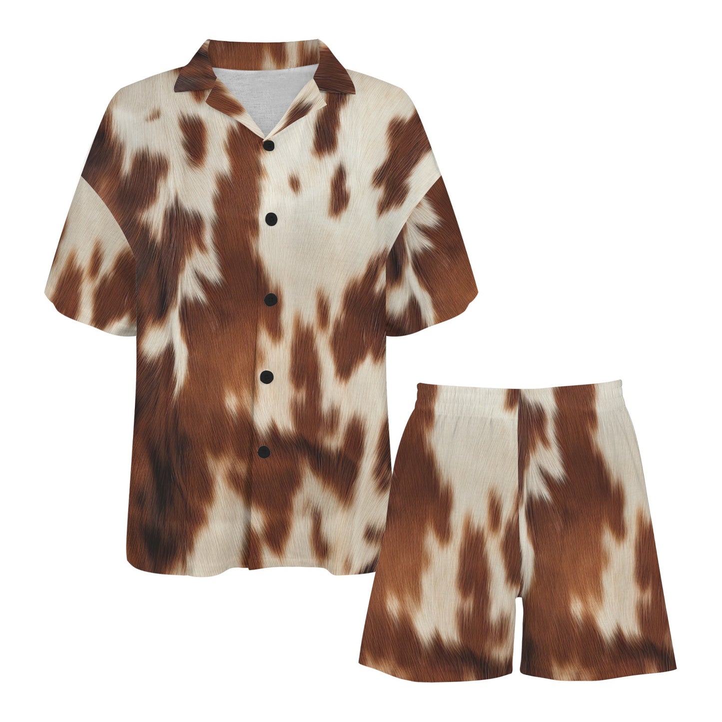 Baha Ranch Cow Print Women's Pajama Set Made in America